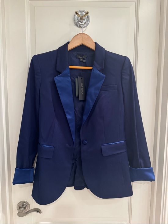 Rachel Zoe Jackets & Blazers - Rachel Zoe Navy Satin-Trim Tux Blazer